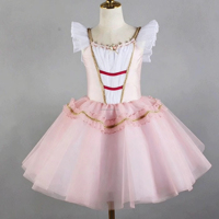 Gaun Balet Pertunjukan Panggung Tutu Romantis Kostum Balet Panjang Tutu Romantis Warna Pink Pakaian Pertunjukan Tari Balet