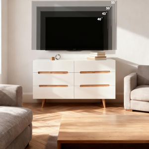 Tùy chỉnh màu trắng bằng gỗ ngực của 6 ngăn kéo bên tủ cho phòng khách - Product Image 5