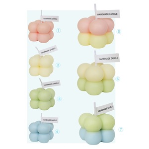 Offre Spéciale bougie à bulles parfumée de Noël de couleur dégradée mini petite bougie cube à bulles avec boîte - Product Image 2