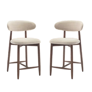 Sgabelli <span class=keywords><strong>da</strong></span> Bar Moderni Runwood, Altezza Bancone, Gambe in Legno, Rivestimento Beige, per <span class=keywords><strong>Cucina</strong></span>, Isola, Sala <span class=keywords><strong>da</strong></span> Pranzo - Product Image 6