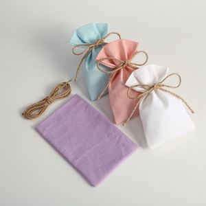 Pochette en coton avec cordon de serrage 15x20cm, sac de rangement en toile, emballage cadeau pour bijoux, boucles d'oreilles, colliers, câbles de charge, organisateur - Product Image 4