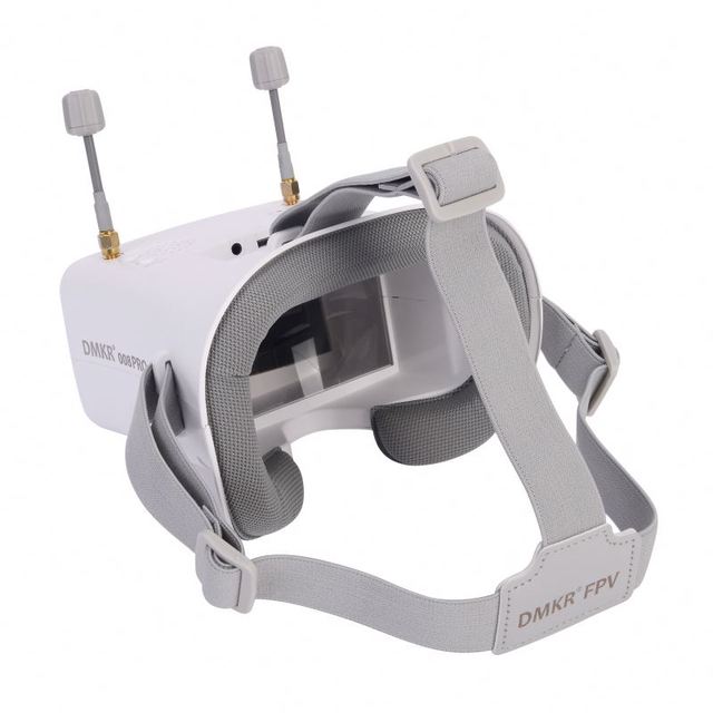 LS-008D Pro White FPV Goggle with 5.8G 40ch Receiver 3.7V/2000mAh Battery 4.3 Inch HD LCD 16/9 for Racing Drone Micro