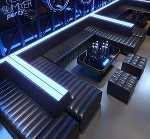 بو الجلود الحديثة النادي الليلي أريكة كبار الشخصيات صالة سوداء ملهى ليلي بار أثاث وحدات فندق صالة كشك أدى الجلوس KTV بار أريكة - Product Image 3