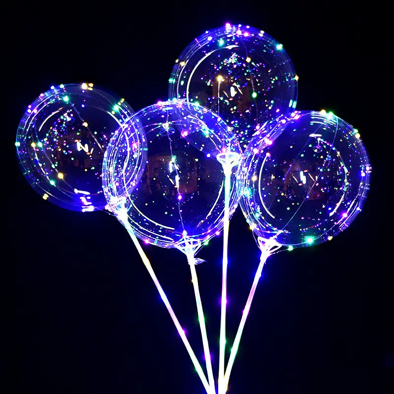 Phim hoạt hình Bobo Ballon 20 inch LED Bobo bóng bay sáng lên cho Giáng sinh phần đám cưới Bobo ánh sáng LED bóng bay