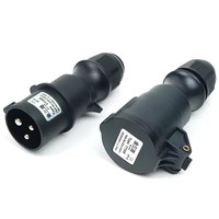 Prise et fiche électriques industrielles CE 16A 220-250V IEC60309-1/2 IP44 3 broches 2P+E