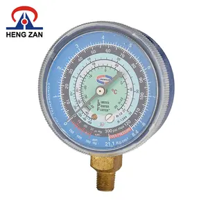 HENGZAN AC เกจวัดความดันแก๊ส,สารทำความเย็นทองเหลือง R404a/R134a เกจแมนิโฟลด์ท่อเบอร์ดอน