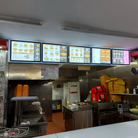 Affichage publicitaire numérique LED super lumineux en acrylique rétroéclairé A4 pour la restauration rapide à emporter, à fixer au mur, avec télécommande, menu de restaurant
