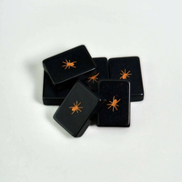 Tuiles de Mahjong américaines en acrylique gravées sur mesure de luxe Fengcai Factory, ensemble noir Halloween, jeu d'ambiance effrayant pour la maison