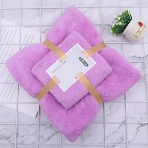 Hot Household Bathroom towels bath luxury 2pcs microfiber towel set of towels with custom packaging