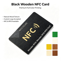Tarjeta de Visita de Madera Personalizada con Impresión de Lujo, Material Ecológico, RFID NFC, Tarjeta NTAG 216 NFC, Tarjeta de Madera Negra