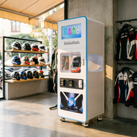 Lave-casque automatique avec système de paiement, borne de distribution pour l'entretien des casques de moto