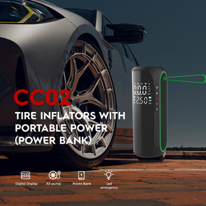 משאבת אוויר ניידת נטענת חשמלית דיגיטלית אלחוטית 12V לרכב עם סוללת גיבוי, מדחס אוויר עם כיבוי אוטומטי - Product Image 4