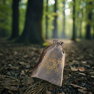 天鹅绒塔罗牌袋灰色三相每月扑克牌礼品袋拉绳月球包小饰品收纳器 - Product Image 6