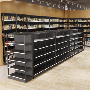 Estante de exhibición de <span class=keywords><strong>metal</strong></span> blanco de doble cara, estantería personalizada de alta resistencia, fabricante de fábrica, supermercado - Product Image 2