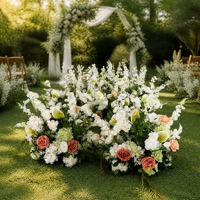 Bouquet de fleurs sauvages colorées et vibrantes, arrangement floral artificiel pour allée de mariage, décoration de chariot de dessert