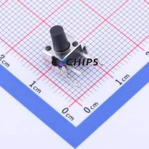 TS-1093C-A11B2-D1 Tactile Switch Bent Lead Through Hole-4P,6x6mm Single Pole Single Throw Round Button 1.8N Right Angle Insert - Product Image 1