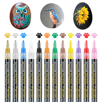 Stylo marqueur de peinture acrylique, stylos de peinture acrylique 0.7mm marqueurs de peinture pour tissu de roche bois verre toile céramique, encre à base d'eau