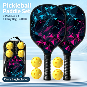 Ensemble de raquettes de pickleball en fibre de verre à noyau épais haute performance, 2 raquettes, 2 balles intérieures, 2 balles extérieures, avec sac de transport - Product Image 6