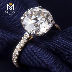 Messi Gioielli <span class=keywords><strong>Solitario</strong></span> 14K Giallo <span class=keywords><strong>Oro</strong></span> Bianco 2 Carati Vecchio Tagliati Europee di Fidanzamento Moissanite <span class=keywords><strong>Anello</strong></span> di Diamanti - Product Image 4