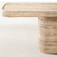 Table console moderne Wabi-Sabi 2026 avec plateau en travertin personnalisé pour chambre, villa, hôtel – Garantie 3 ans – OEM/ODM disponible