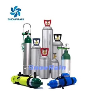Botol oksigen portabel, botol oksigen portabel silinder oksigen kecil aluminium bersertifikasi CE 0, 3l-50L dengan Masker