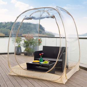 Nouvelle tente bulle pop-up pour 2-3 personnes, abri pour patios - Grande tente surdimensionnée résistante aux intempéries - Protection contre le froid pour le <span class=keywords><strong>camping</strong></span> - Beige - Product Image 2