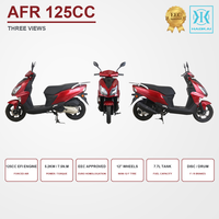 Scooter sport classique 125cc, moteur refroidi par air forcé, double phare, porte-bagages arrière, frein à disque avant, EURO 5 EEC, pour trajets quotidiens