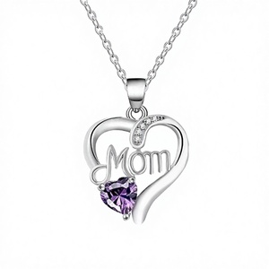Collier pendentif cœur plaqué or <span class=keywords><strong>Mylove</strong></span> pour la fête des mères avec chaîne à maillons en zircon, alliage de cuivre, cadeau tendance pour maman - Product Image 1
