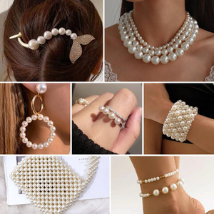 Kit d'accessoires de perles DIY, 1890 perles rondes en verre blanc pour la fabrication de bracelets - Product Image 3