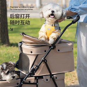 कुत्तों और बिल्लियों के लिए डबल-लेयर हल्के फोल्डेबल पालतू जानवर, आउटडोर उपयोग और मध्यम आकार के कुत्तों के लिए यात्रा - Product Image 2