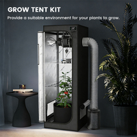 Kit complet hydroponique d'intérieur moderne 60x60x180cm avec toile Mylar diamantée 600D hautement réfléchissante pour usage domestique en arrière-cour