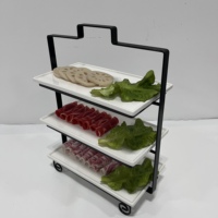 Présentoir moderne en acier riser plateaux en céramique manufacture support de restauration pour buffet de fête de l'après-midi pour hot pot hôtels restaurants