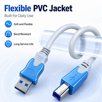 Cable de Impresora USB 2.0 Qiulink al por Mayor, Cable USB A a B de Alta Velocidad, Longitud Personalizada OEM ODM para Impresora y Escáner de Escritorio