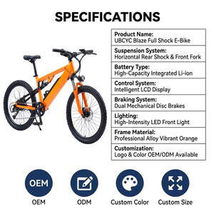 Vélo de montagne électrique à suspension intégrale 48V avec batterie intégrée cachée, frein à disque, 27,5 pouces, vélo électrique tout-terrain pour adultes, pour la conduite sur sentier - Product Image 6