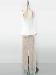 Bettergirl <span class=keywords><strong>abito</strong></span> da donna donna elegante di fascia alta <span class=keywords><strong>senza</strong></span> <span class=keywords><strong>spalline</strong></span> <span class=keywords><strong>abito</strong></span> da sera <span class=keywords><strong>lungo</strong></span> in pizzo bianco - Product Image 6