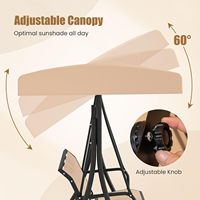 Balançoire de véranda pour 3 personnes, balançoire de patio avec auvent réglable, balançoire d'extérieur pour véranda, jardin, cour arrière, bord de piscine