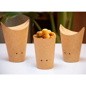 Envase de Papel Desechable, Porta Papas Fritas de Papel Kraft, Vaso de Papel para Aperitivos, Vaso de Papel para Llevar, Tazón de Papel de Grado Alimenticio, Vaso para Palomitas de Maíz Ms-popcorn - Product Image 6