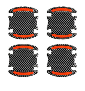 Protector de Manijas de Puerta de Coche Universal, Adhesivos Reflectantes de Fibra de Carbono, Antiarañazos - Product Image 3