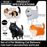 Ballons en aluminium en forme d'animaux marcheurs (poulet, chat, cheval) pour décorations et fournitures de fête d'anniversaire sur le thème de la ferme pour enfants