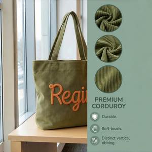 Sac fourre-tout personnalisé en velours côtelé avec nom/lettres, sac de voyage personnalisé, sac à bandoulière, cadeau pour demoiselle d'honneur, fête des mères - Product Image 6