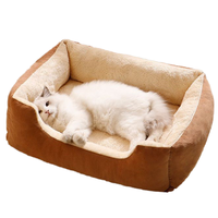 Lit pour chat de luxe, lit pour chien en forme de grotte, forme rectangulaire, moderne, antidérapant, amovible, lavable, toutes saisons, tapis pour cage à animaux de compagnie