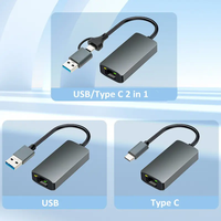 Adaptateur réseau LAN Gigabit Ethernet USB-A et USB-C vers RJ45 1000 Mbps 2-en-1 pour MacBook Pro, Air et iPad Pro