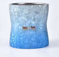 Mug Kopi Bentuk Labu Titanium Dua Lapis, Cangkir Anggur Ultralight Portabel dari Titanium untuk Berkemah di Luar Ruangan, Cangkir Teh Air Klasik