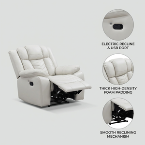 Frank New Arrival Minimalist Design Leather Corner Sofa Power <strong>Recliner</strong> for Modern Studio Apartment - Product Image 4