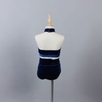 Justaucorps de danse en velours pour filles deux pièces pratique vêtements de danse strass Applique scène Performance Costume de danse