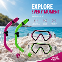 Ensembles de plongée colorés en gros, masques de plongée à large champ de vision en verre trempé avec tuba à embout sec pour adultes, sports nautiques OEM