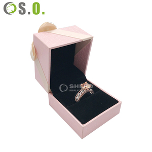 Hot Selling Pink Bow Tie Jewelry <b>Box</b> Imitation Leather Paper With Velvet Interior For <b>Rings</b> Necklaces Bracelets Earrings - Product Image 1