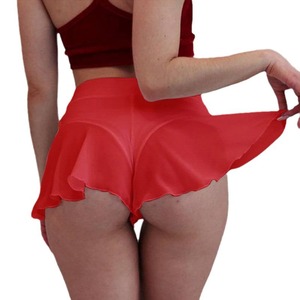 Pantaloncini Corti Estivi <span class=keywords><strong>Sexy</strong></span> da Donna, <span class=keywords><strong>Shorts</strong></span> Casual a Vita Alta Plissettati, <span class=keywords><strong>Mini</strong></span> Hot Pants Aderenti con Volant per Pole Dance e Sport - Product Image 6
