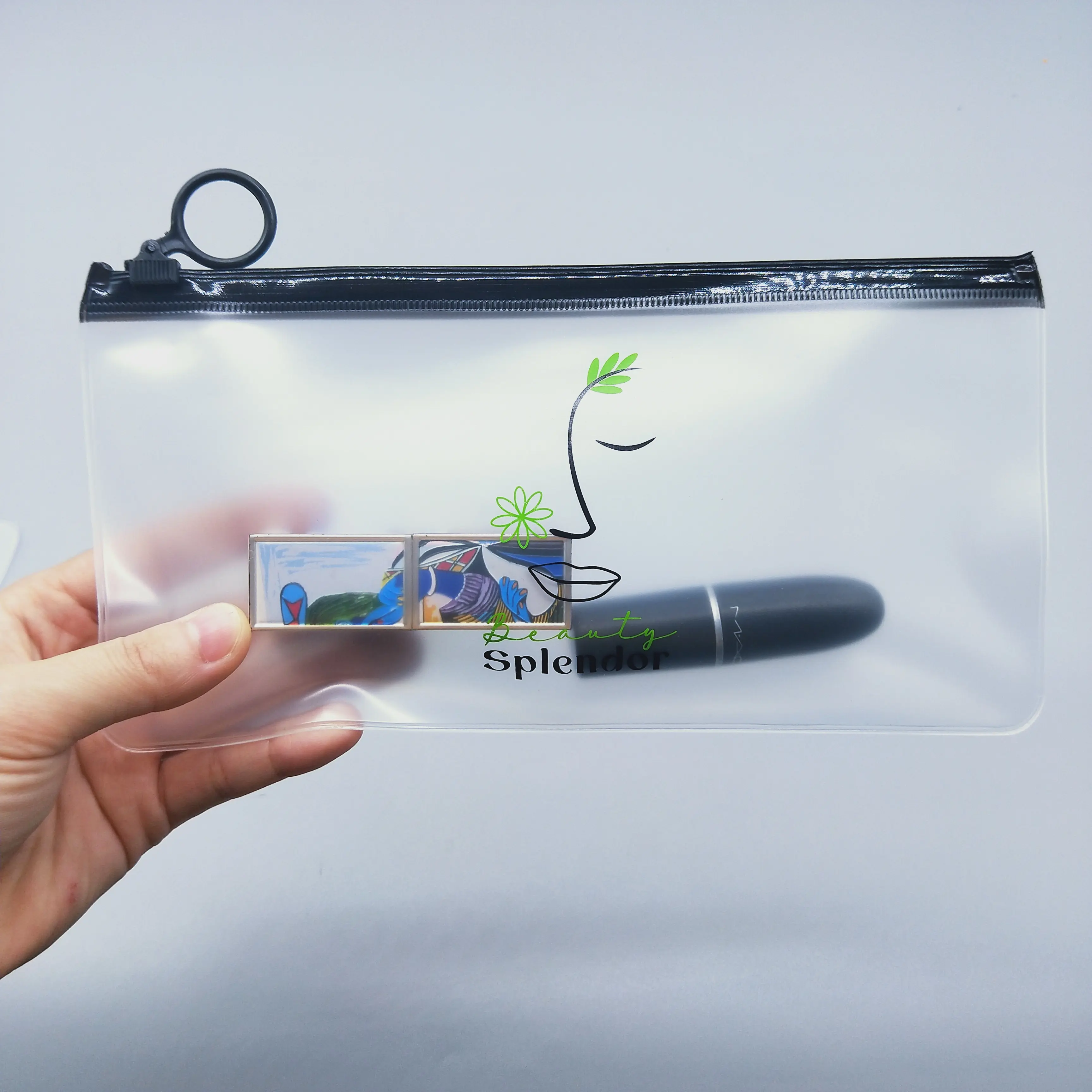 मिनी छोटे पीवीसी पारदर्शी प्लास्टिक कॉस्मेटिक बैग पाउच के साथ जिपर बंद करने, यात्रा Toiletry मेकअप बैग