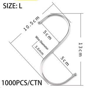 ステンレス鋼材料のS字型コイルフック10.0mm長さとカスタマイズされたワイヤ直径 - Product Image 6